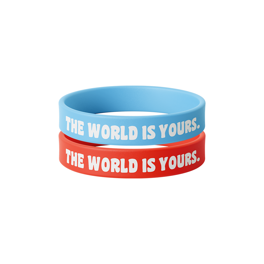 THE WORLD IS YOURS WRISTBANDS