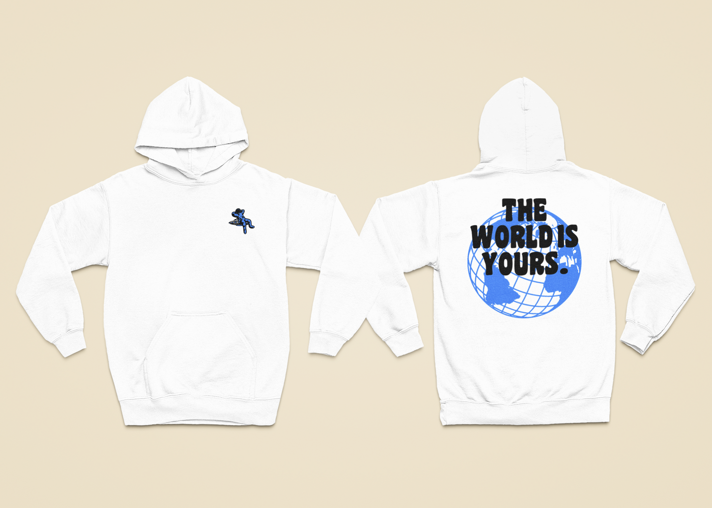 The World Is Yours White Hoodie